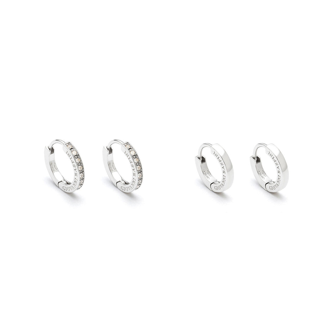 Giovanni Raspini huggie set in silver and zircons Hoop earrings in 925 silver and zircons X01617