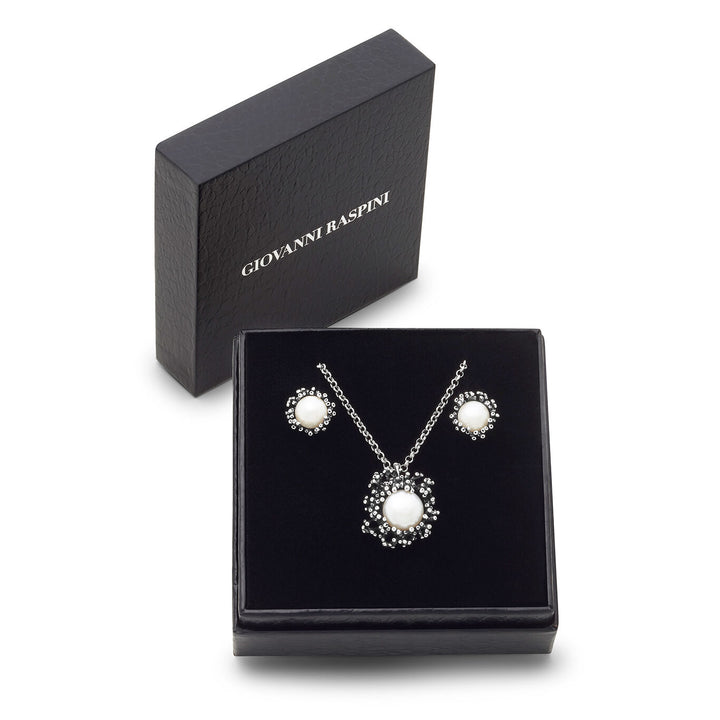 Giovanni Raspini anemone set Necklace and earrings in 925 silver and natural pearls X01620