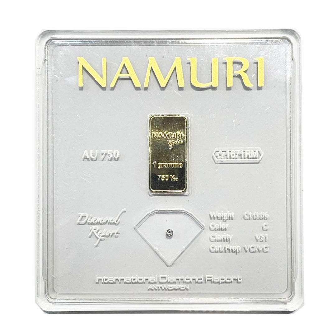 Namuro lingotto 1 Gram Óir 18kt Diamond 0.06CT G VS1 NDJ/G06GVS