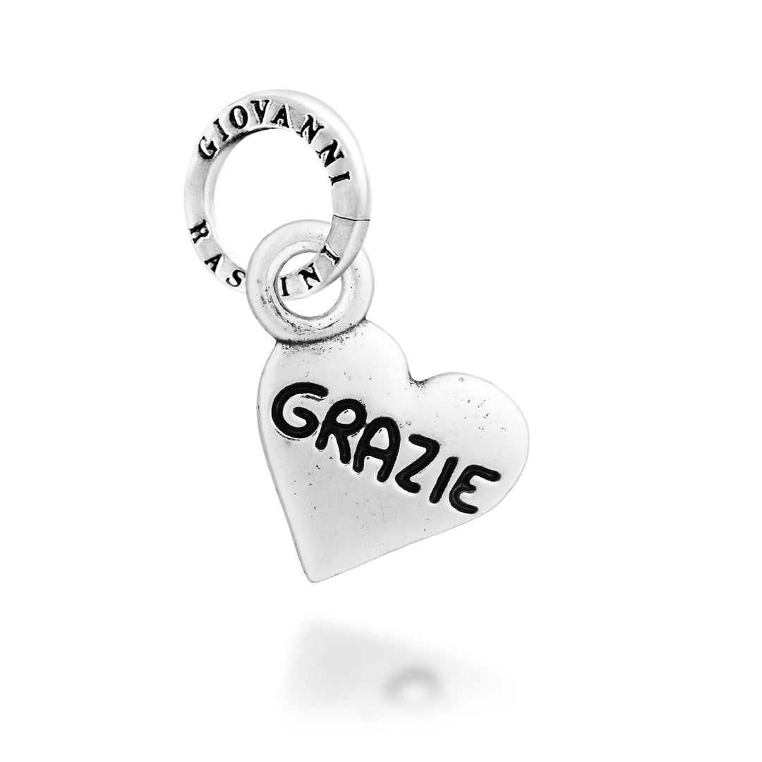 Giovanni Raspini "Thank You" Heart Charm - Silver Charm - 12736