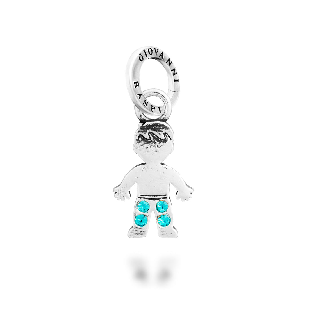 Giovanni Raspini Crystal Baby Charm - Silver and zircon charm - 12741