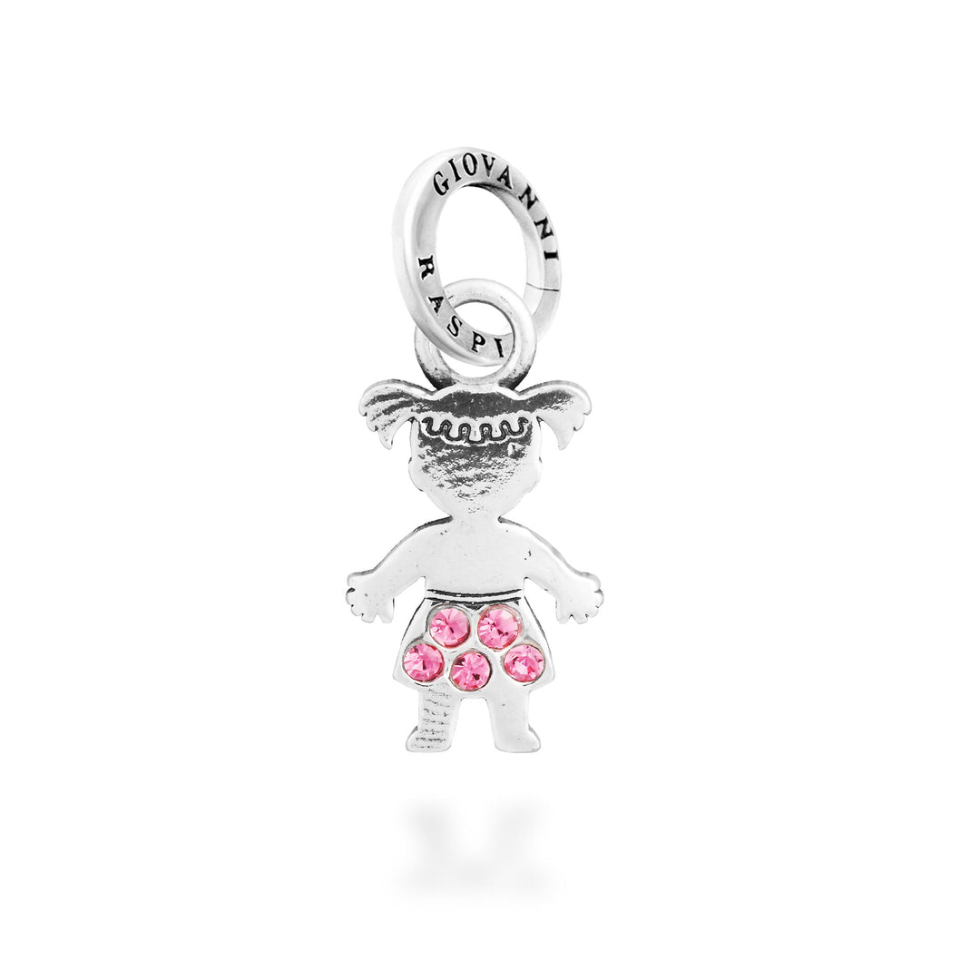 Giovanni Raspini Crystal Baby Charm - Silver and zircon charm - 12742