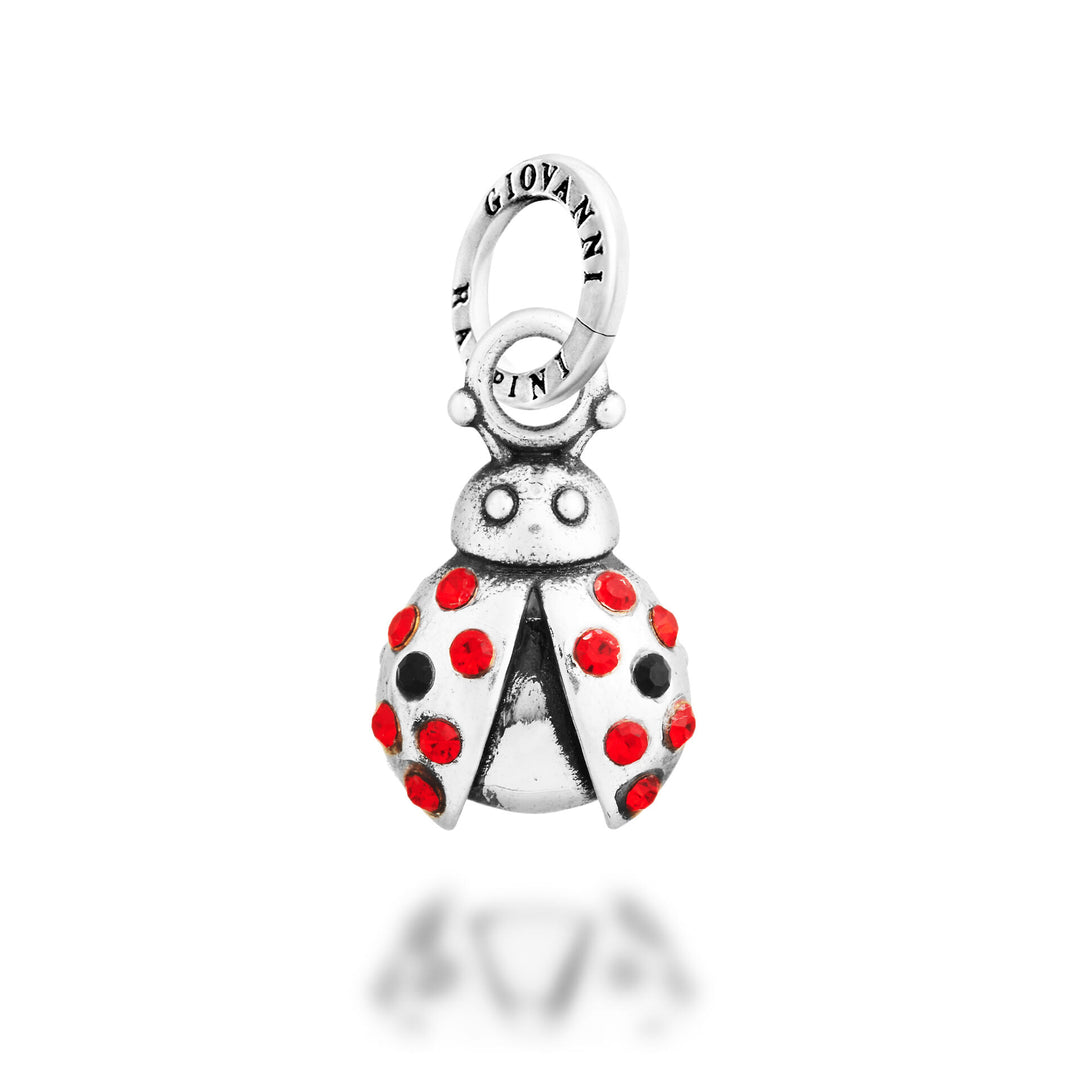 Giovanni Raspini Crystal Ladybug Charm - Silver and zircon charm - 12745