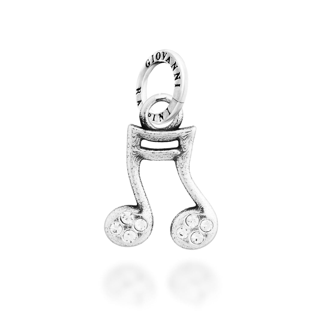 Giovanni Raspini Crystal Note Charm - Silver and zircon charm - 12754