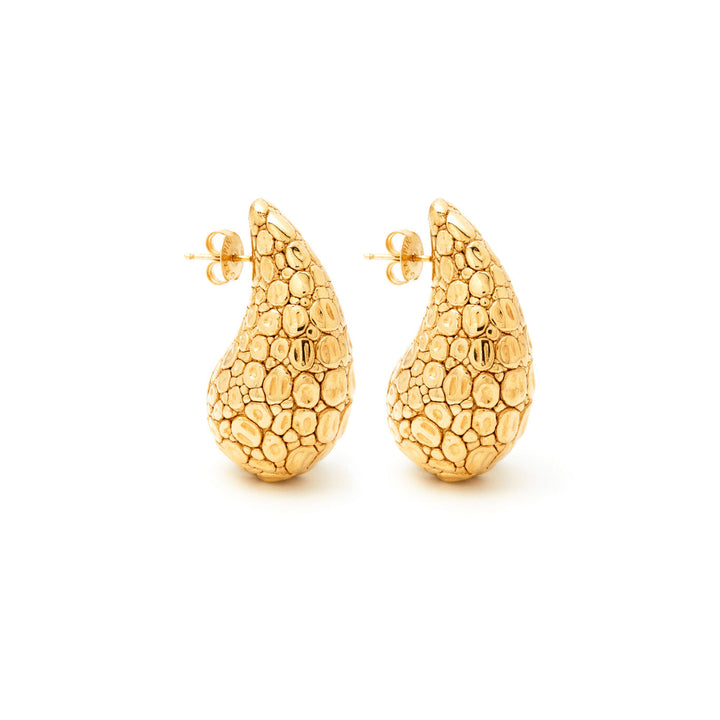 Giovanni Raspini Drop earrings 925 Silver Crocodrillo Pvd Finition Yellow Gold 12035