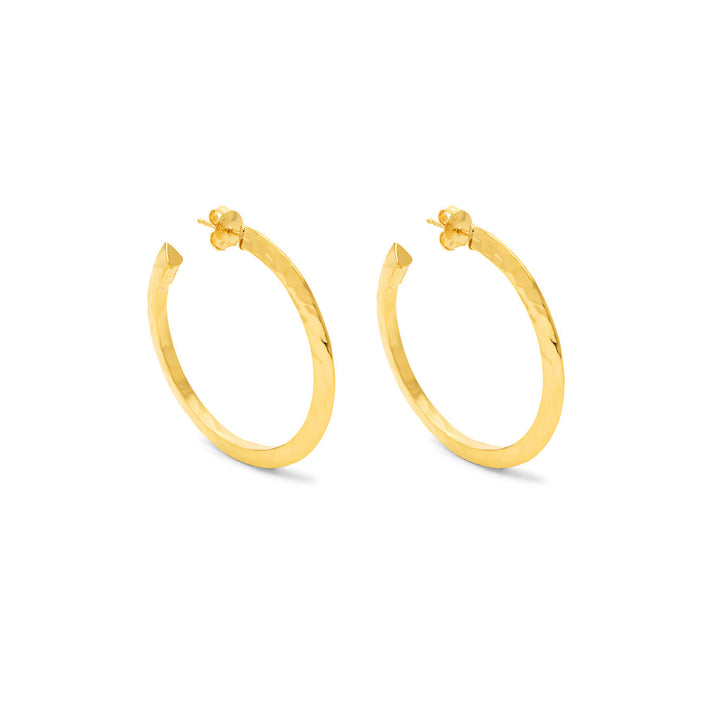 Giovanni Raspini large Blade Light hoop earrings in 925 silver with PVD yellow gold finish 12105