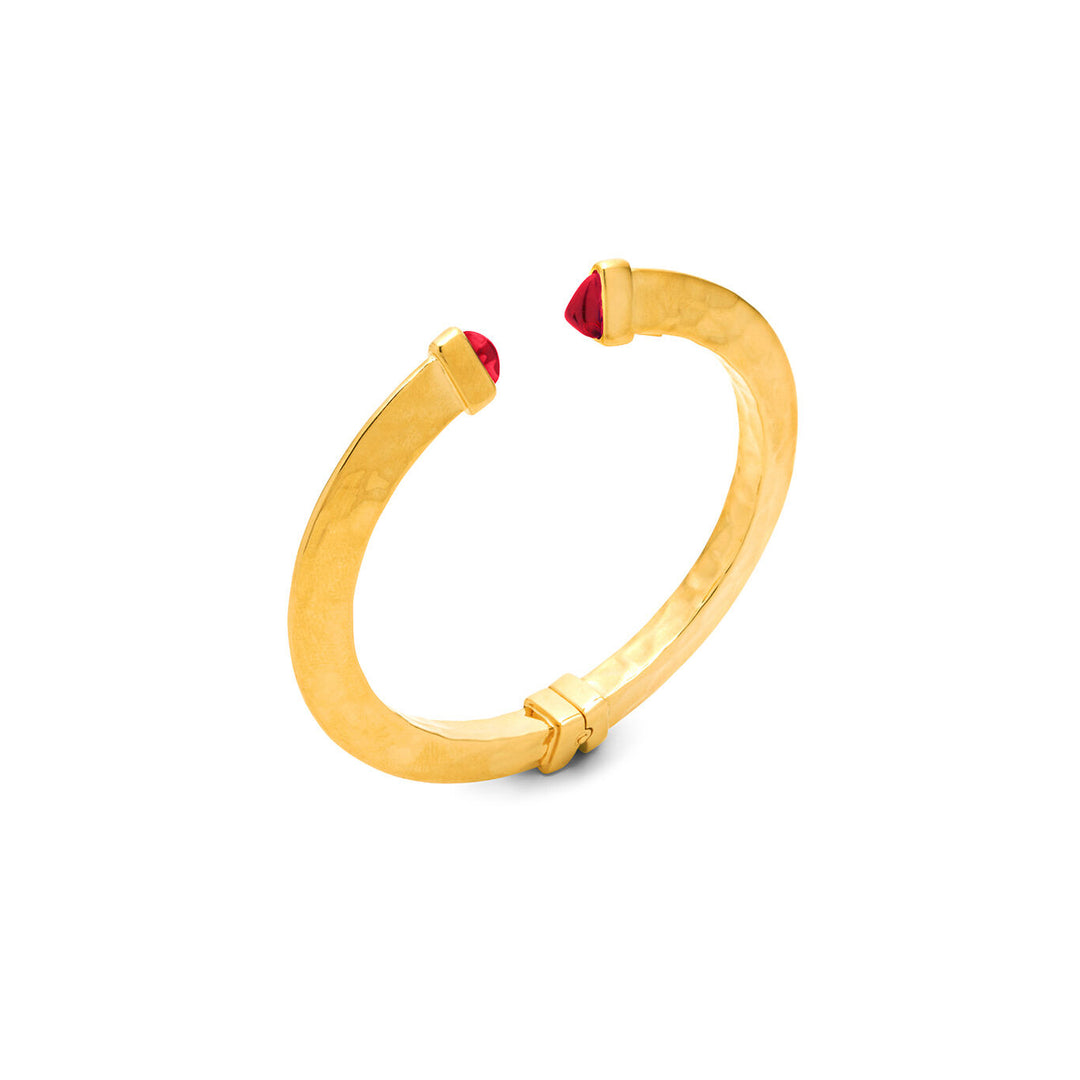 Giovanni Raspini Conging Red Blade Bracelet Small Smiter 925 फिनिश PVD गोल्ड येलो क्रिस्टल 12297