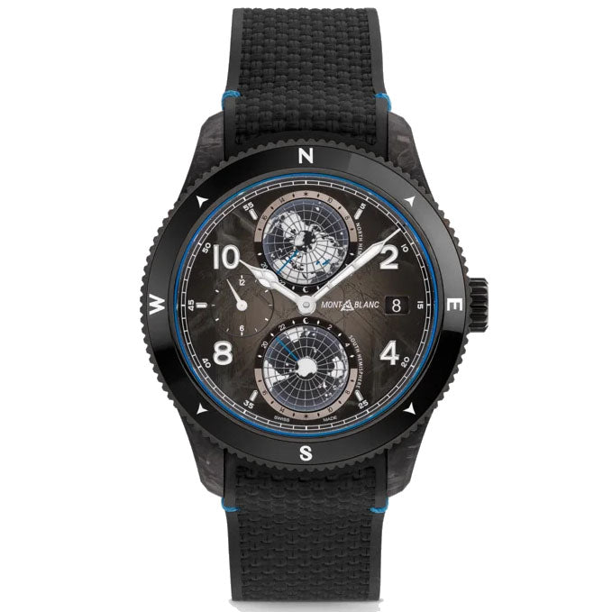 Montblanc watch 1858 Geosphere Carbo2 0 Oxygen limited edition 1969 pieces 43mm black automatic 132300