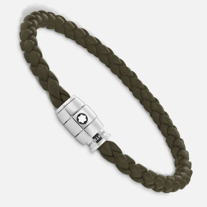 Montblanc 3-ring steel bracelet and Meisterstück Kaki leather size L 13600568