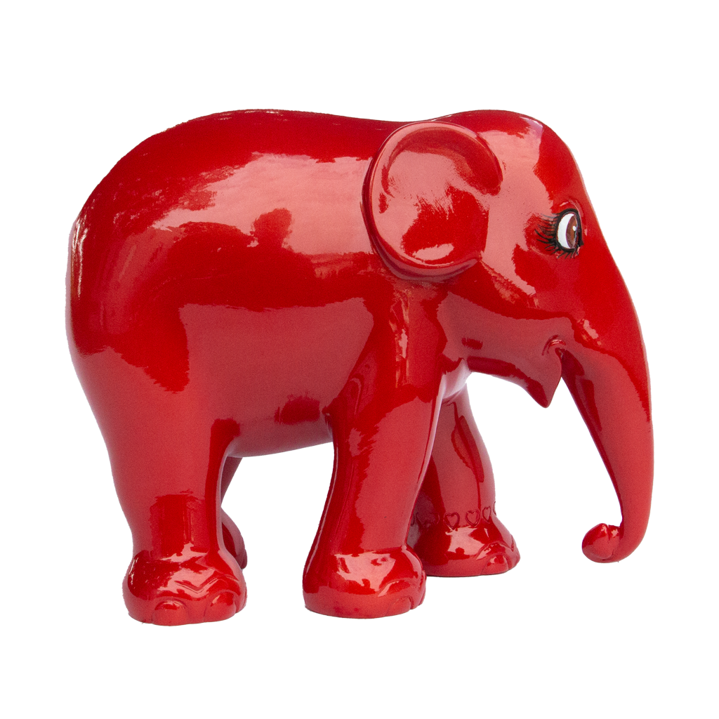 Elephant Parade Elefante Metallic Vermilion Red 15cm Limited Edition 3000 Metallic Vormilion Red 15