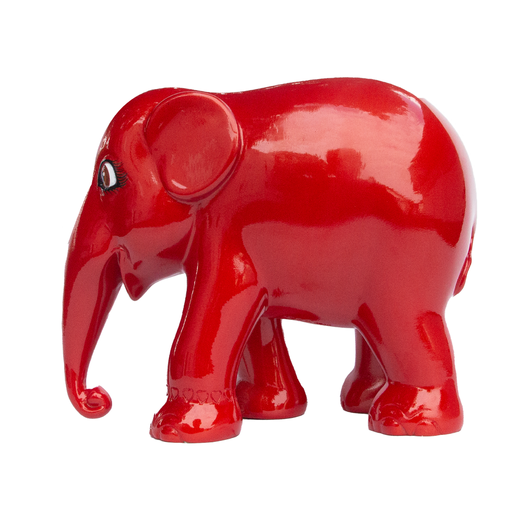 Paráid Eilifint Elefante Vermilion Miotalach Dearg 15cm Eagrán Teoranta 3000 Vormilion Miotalach Dearg 15