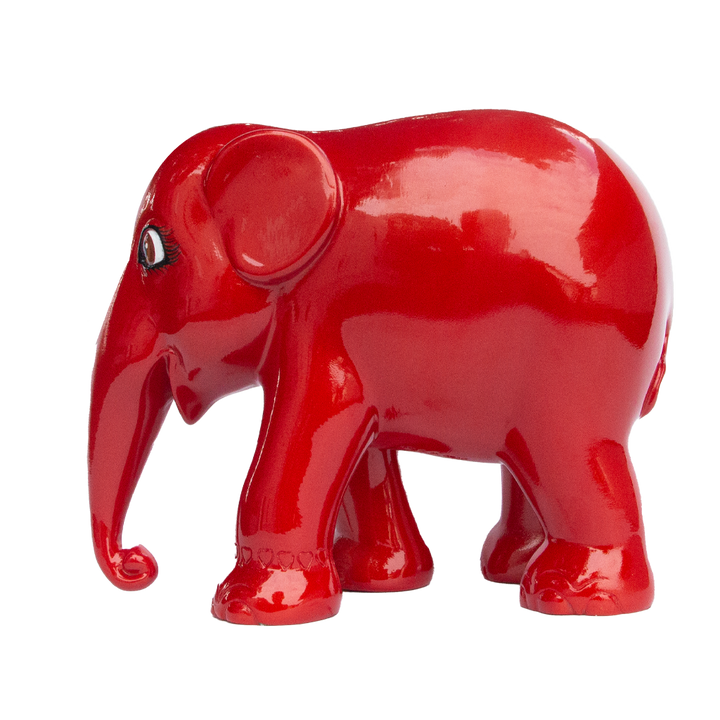 Paráid Eilifint Elefante Vermilion Miotalach Dearg 15cm Eagrán Teoranta 3000 Vormilion Miotalach Dearg 15