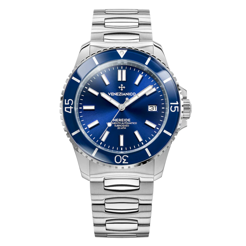 Venezianico Nereide 42mm blue automatic steel watch 3321502C
