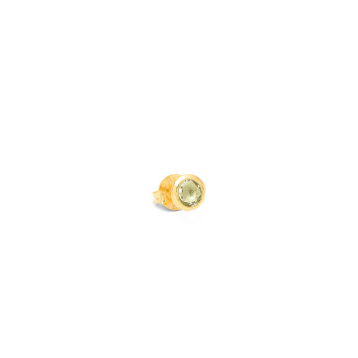 Giovanni Raspini small lime green loop earrings 18 kt gold plated silver earrings with lime green crystals 12136/1