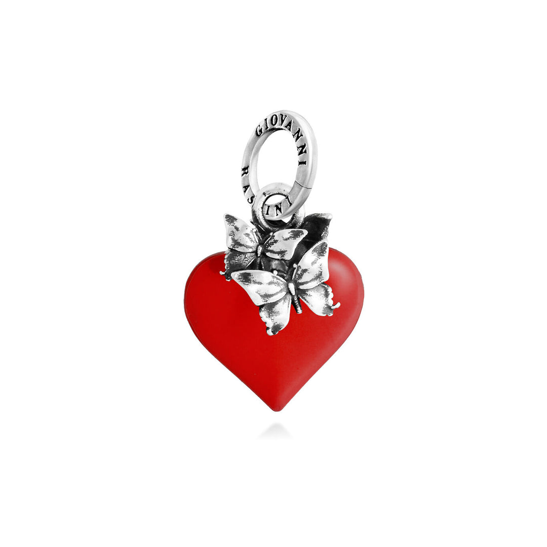 Giovanni Raspini Red Butterfly Heart Charm 12463
