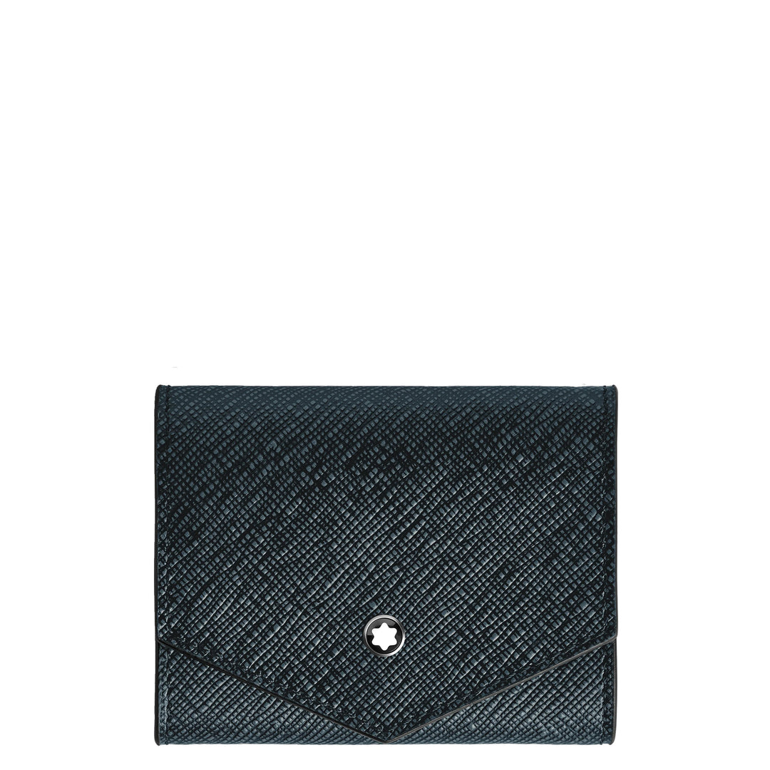 Montblanc Sartorial blue tweed coin purse 220348