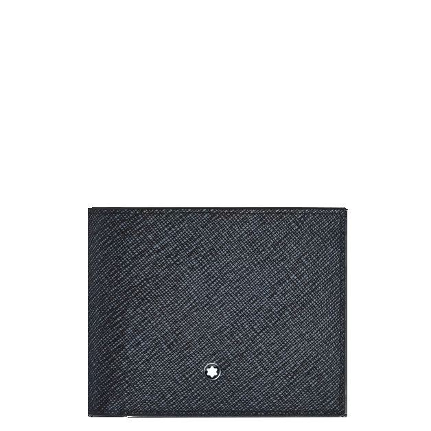 Montblanc 6 pocket wallet Sartorial leather tweed blue 220384