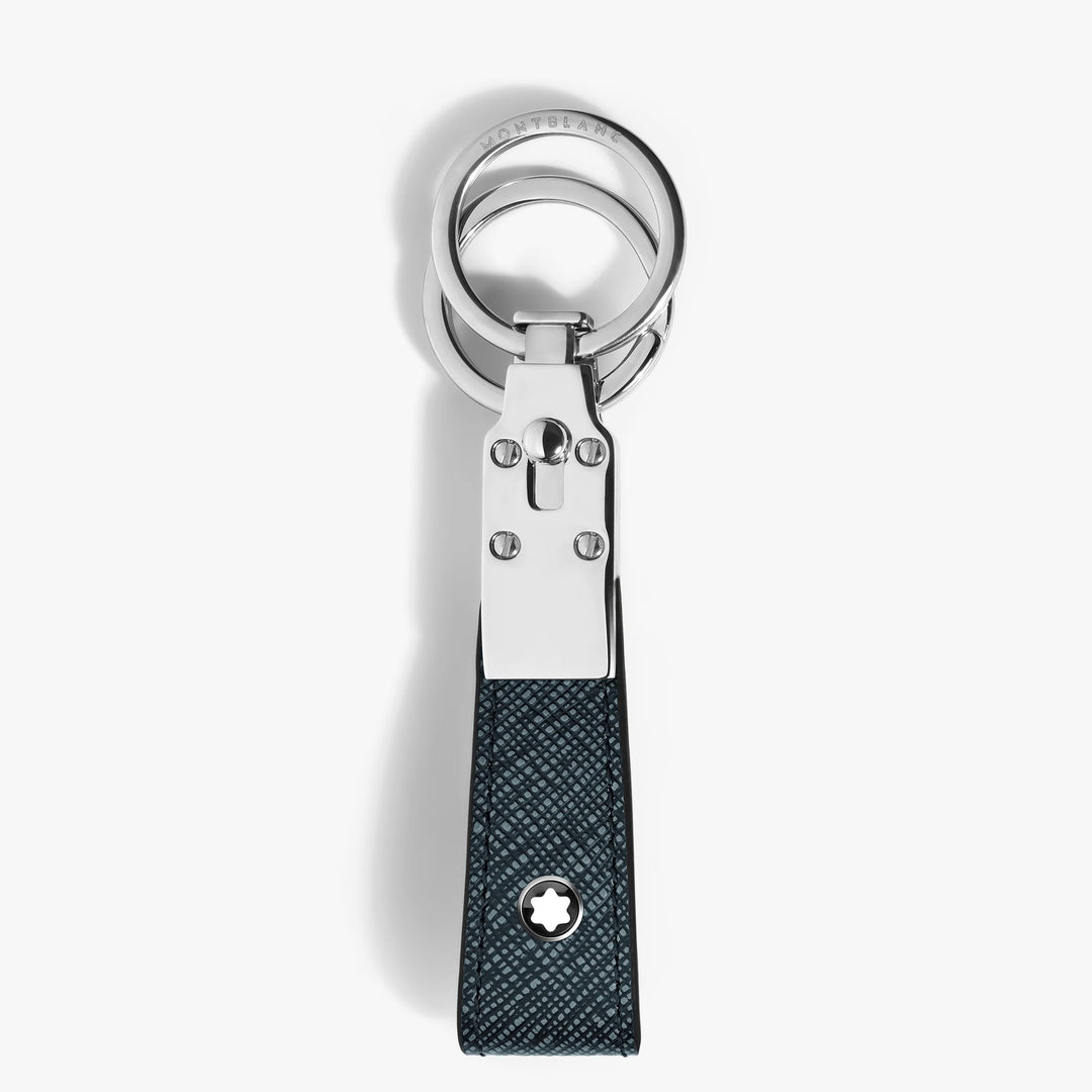 Montblanc key ring with sartorial blue tweed loop 220397