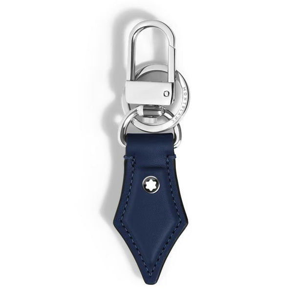 Montblanc nib-shaped key ring in ink blue Sartorial leather 221294