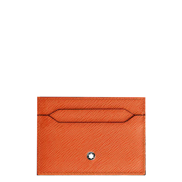 Montblanc 5-pocket card holder in tangerine Sartorial leather 221352