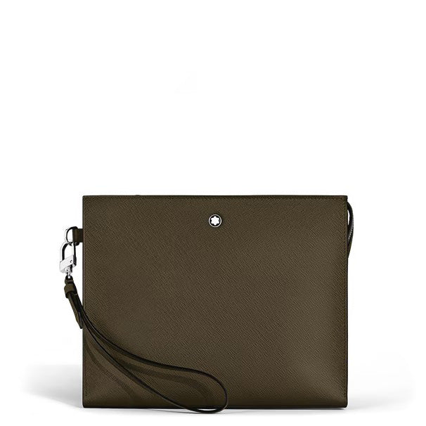 Montblanc Sartorial Kaki leather clutch bag 221566