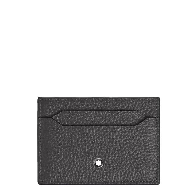 Montblanc 5 pocket card holder in grained leather forged iron 223031