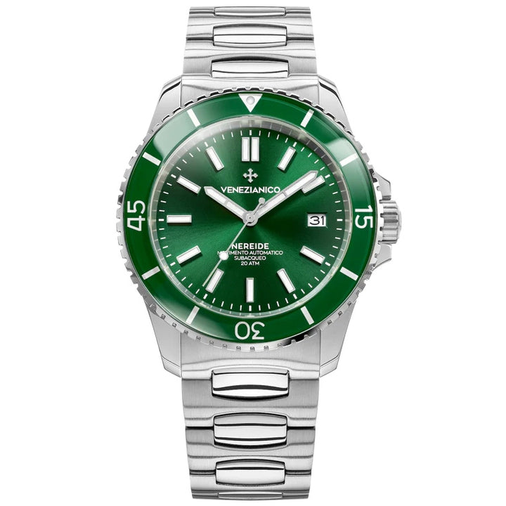 Venezianico Nereide 42mm green automatic steel watch 3321501C