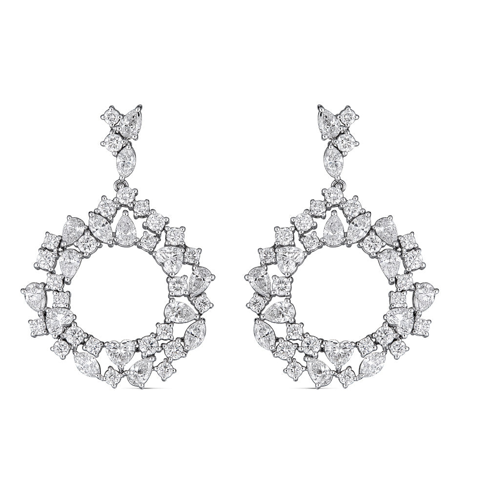 Zydo ring pendant earrings with round and fancy cut diamonds white gold 51469