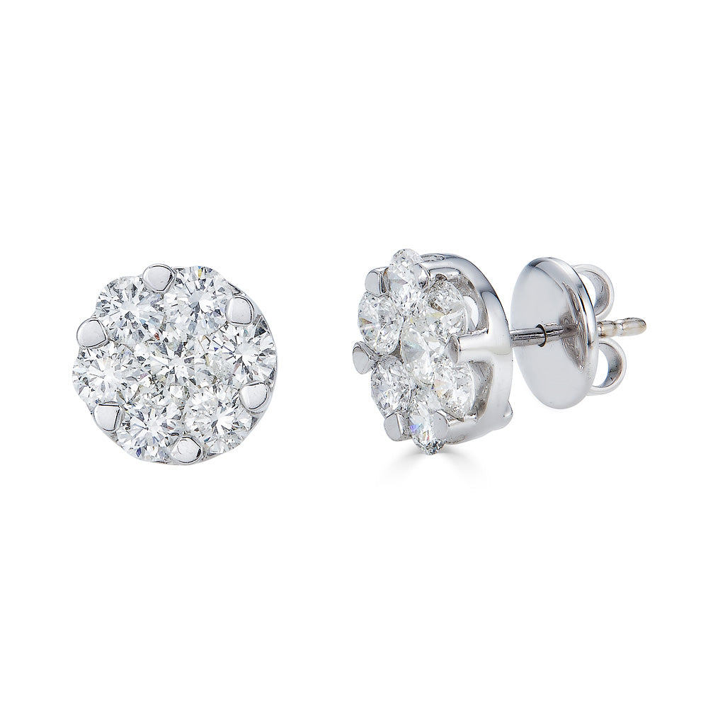 Zydo illusion stud earrings with diamonds set in white gold 56536
