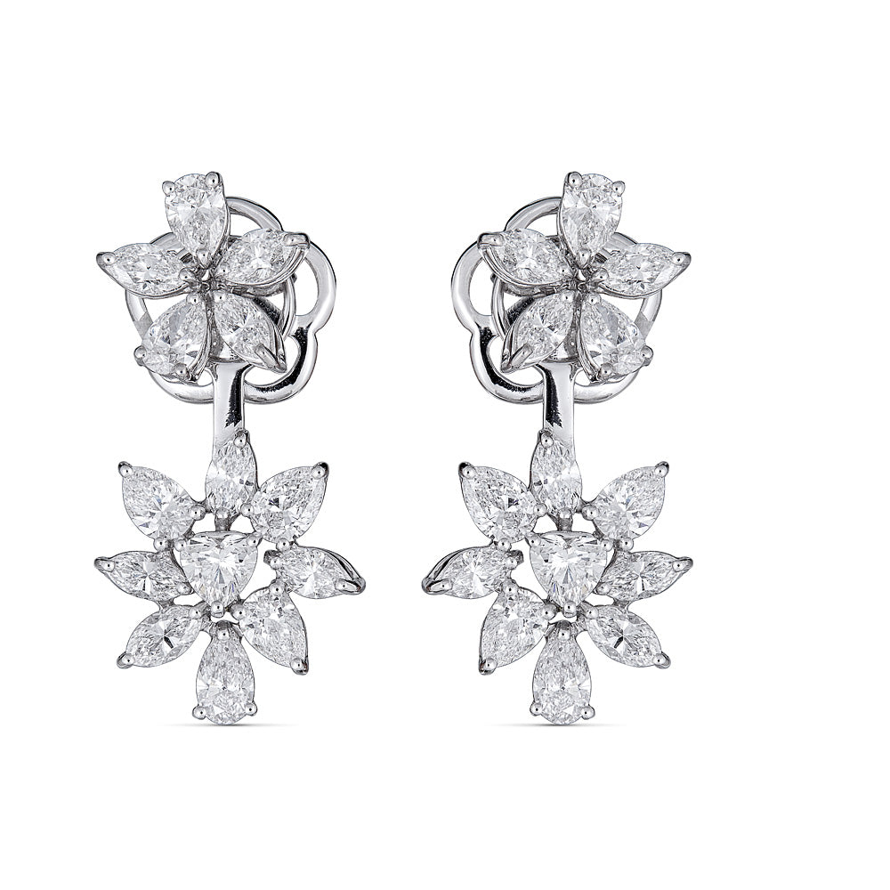 Zydo up and down earrings with fancy cut diamonds white gold 58657
