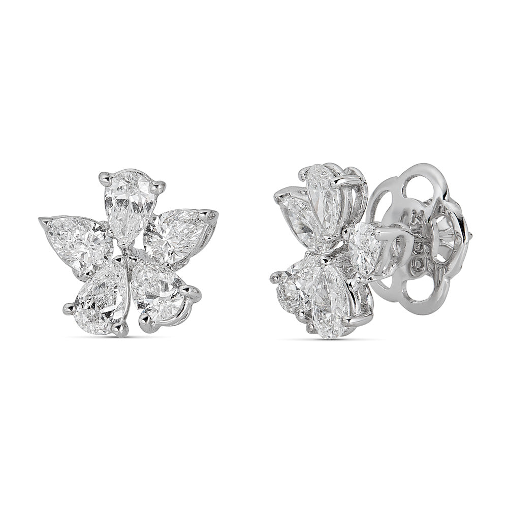 Zydo pear-shaped diamond stud earrings white gold 59355