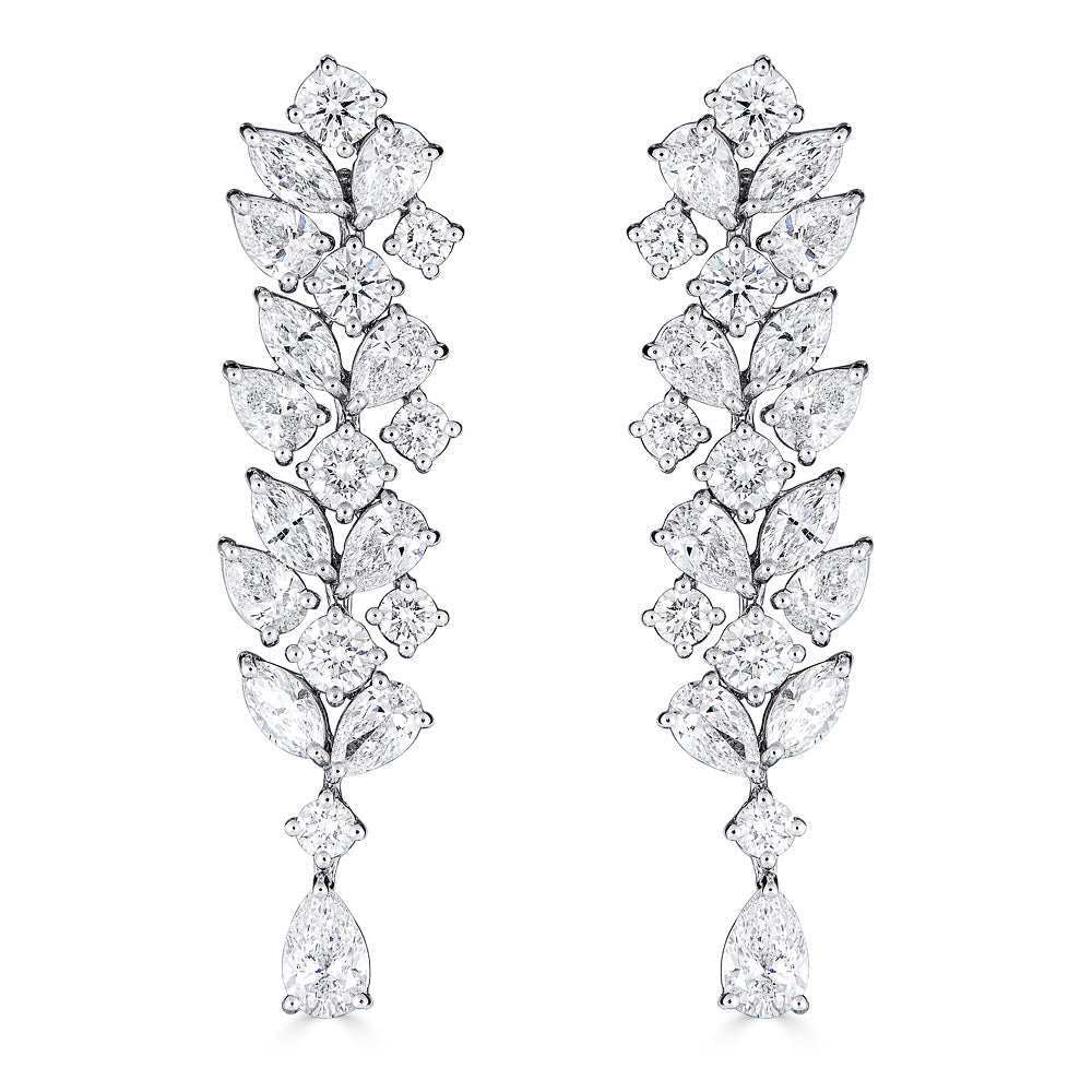 Zydo pendant earrings with round and fancy cut diamonds in white gold 59996