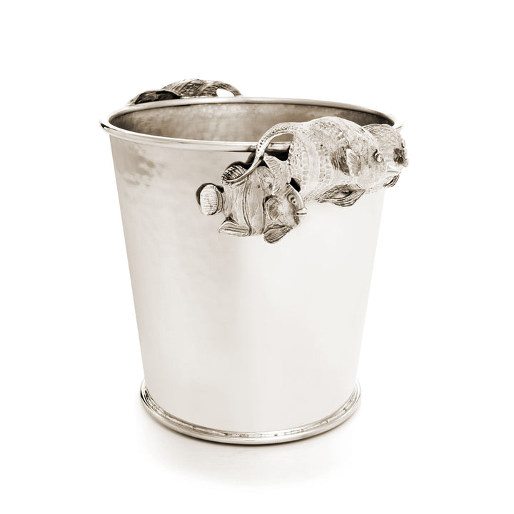 Giovanni Raspini Tropical Fish Champagne Bucket - Champagne bucket in white bronze - B0084