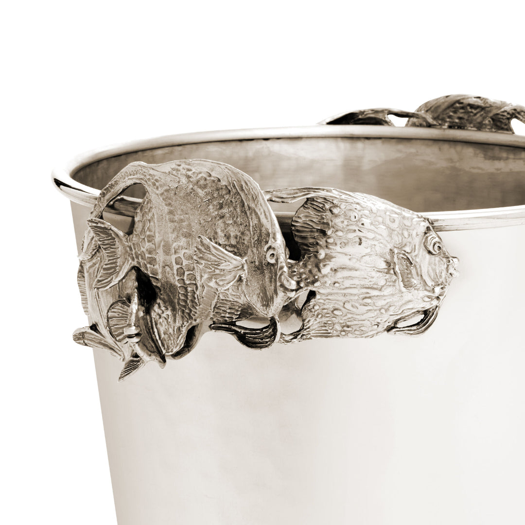 Giovanni Raspini Tropical Fish Champagne Bucket - Champagne bucket in white bronze - B0084