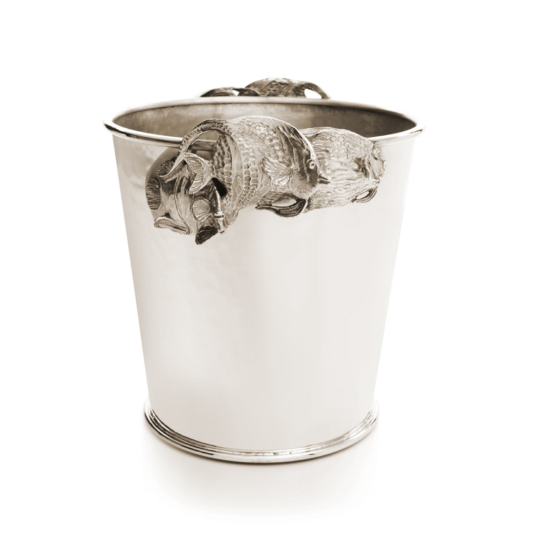 Giovanni Raspini Tropical Fish Champagne Bucket - Champagne bucket in white bronze - B0084