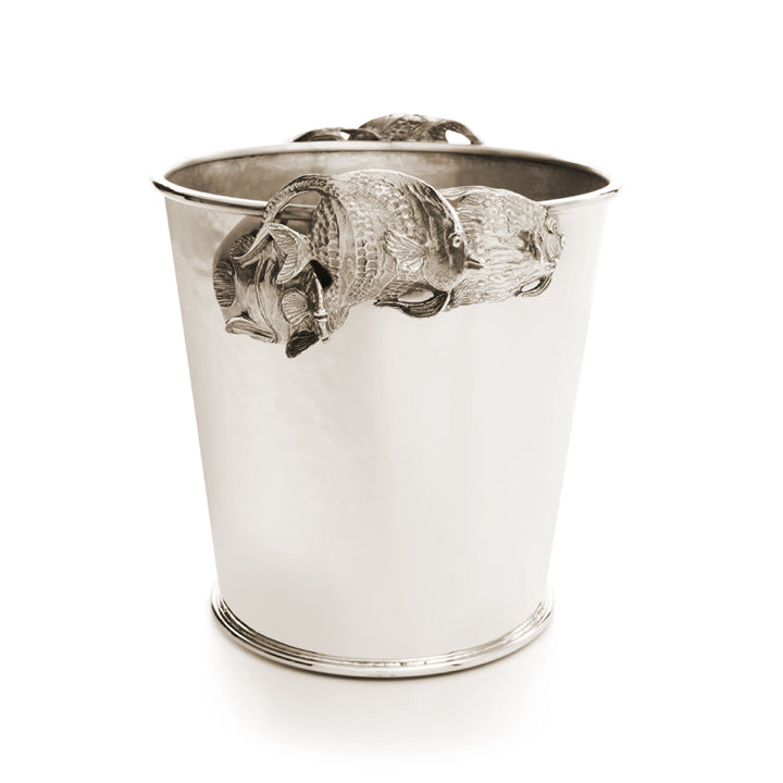 Giovanni Raspini Tropical Fish Champagne Bucket - Champagne bucket in white bronze - B0084