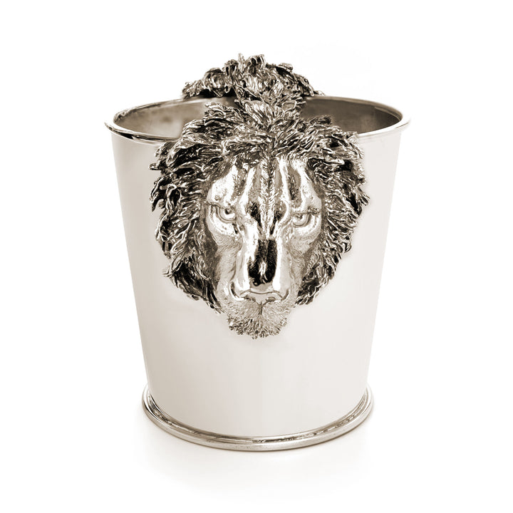 Giovanni Raspini Lion Heads Champagne Bucket - White Bronze Champagne Bucket - B0618