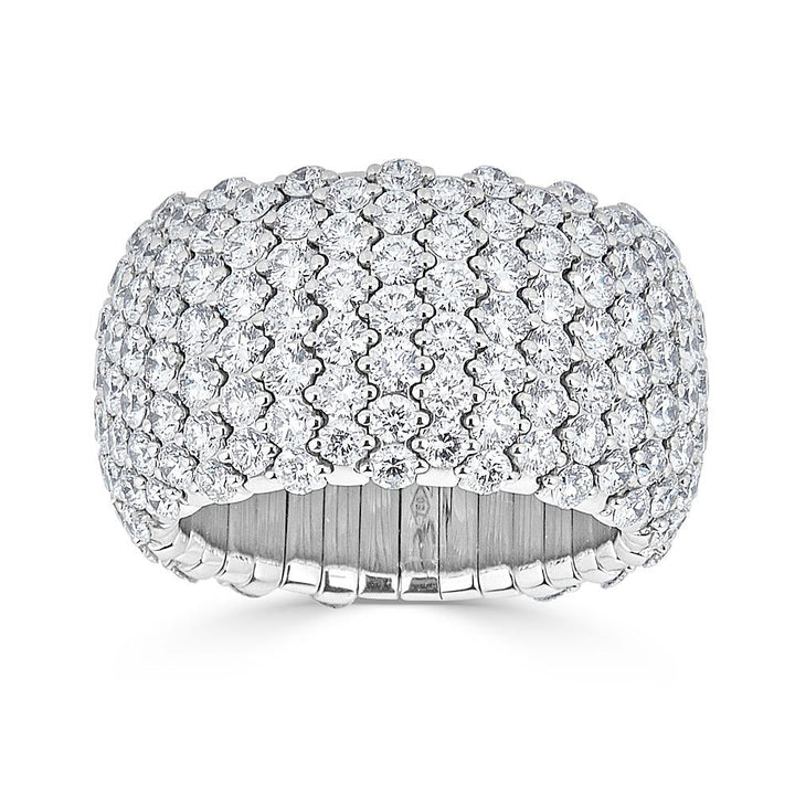Zydo domed elastic ring with diamonds white gold 60460