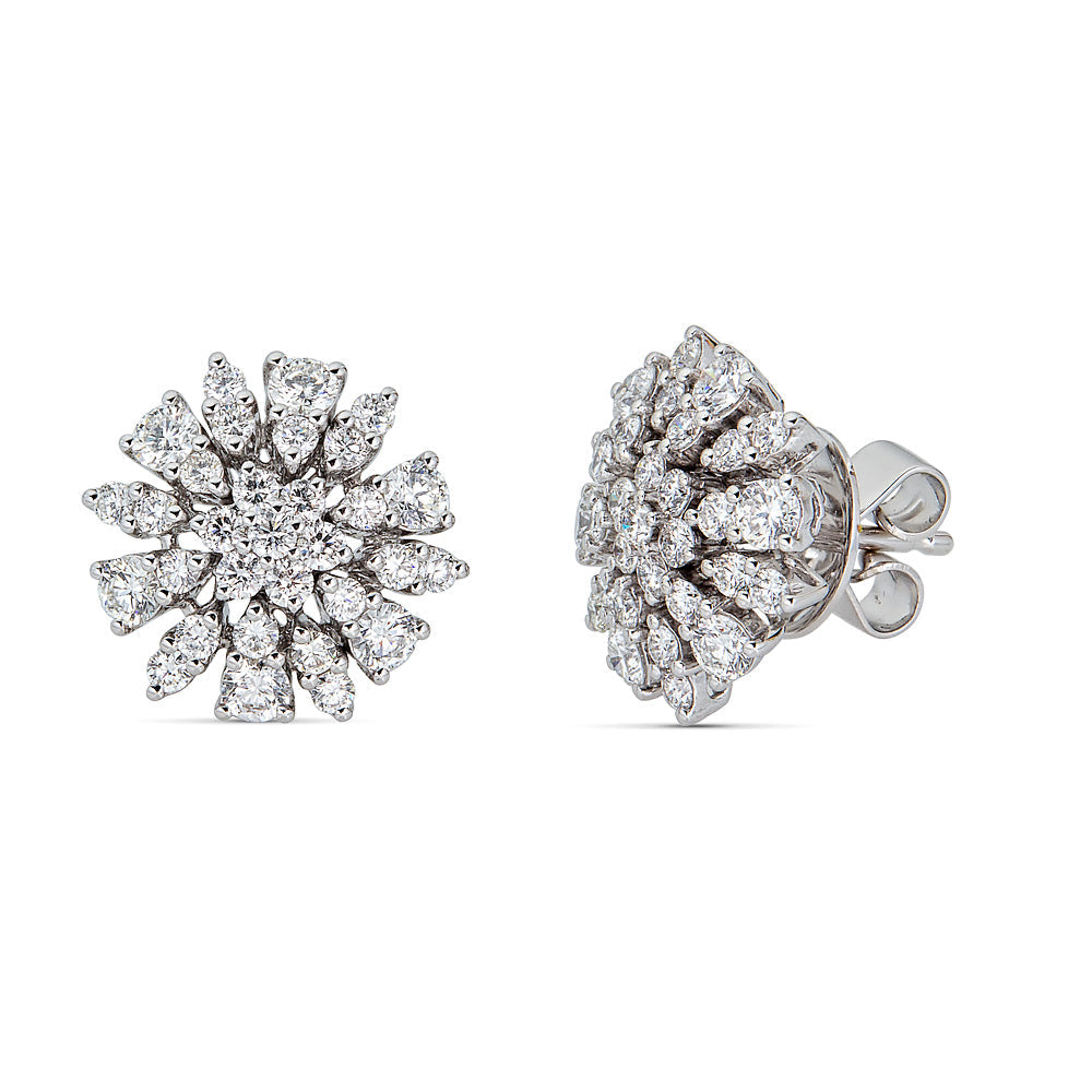 Zydo starburst stud earrings with diamonds white gold 60638