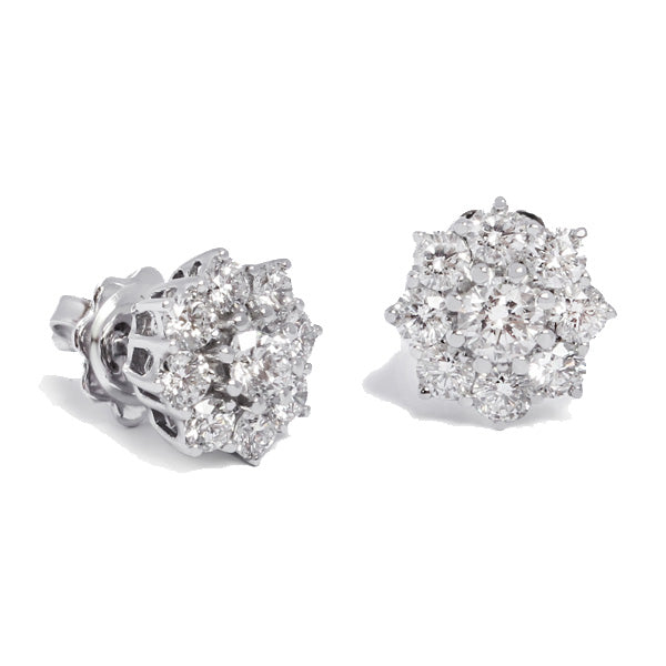 Zydo multilevel stud earrings with diamonds white gold 58869