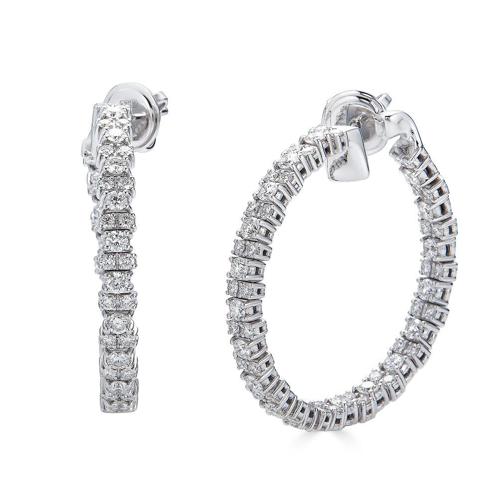 Zydo peek a boo diamond hoop earrings white gold 63157