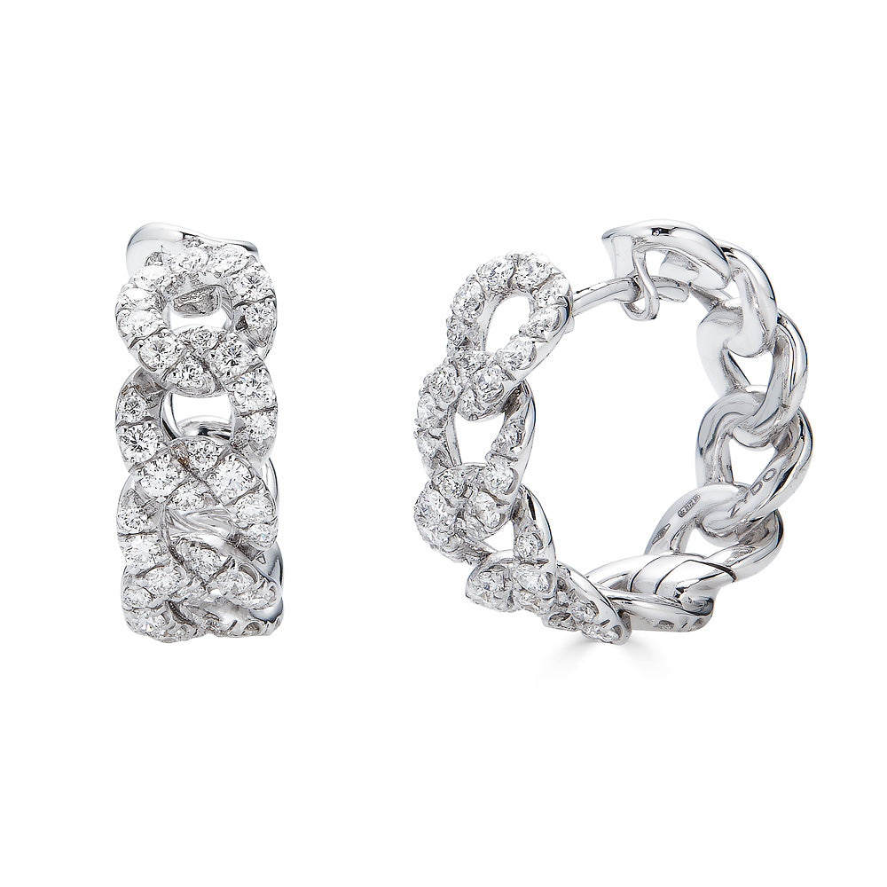 Zydo hoop earrings with groumette diamonds white gold 63271