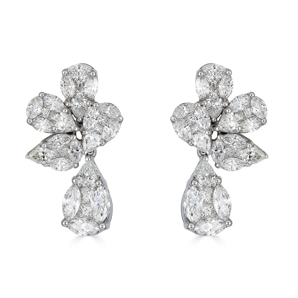 Zydo illusion pendant earrings set white gold 63361
