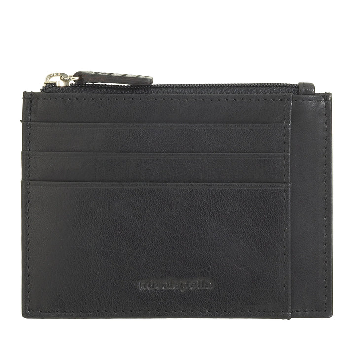 Nuvola Pelle Slim Pocket Credit Card Holder in Leather for Men with Zip Coin Purse