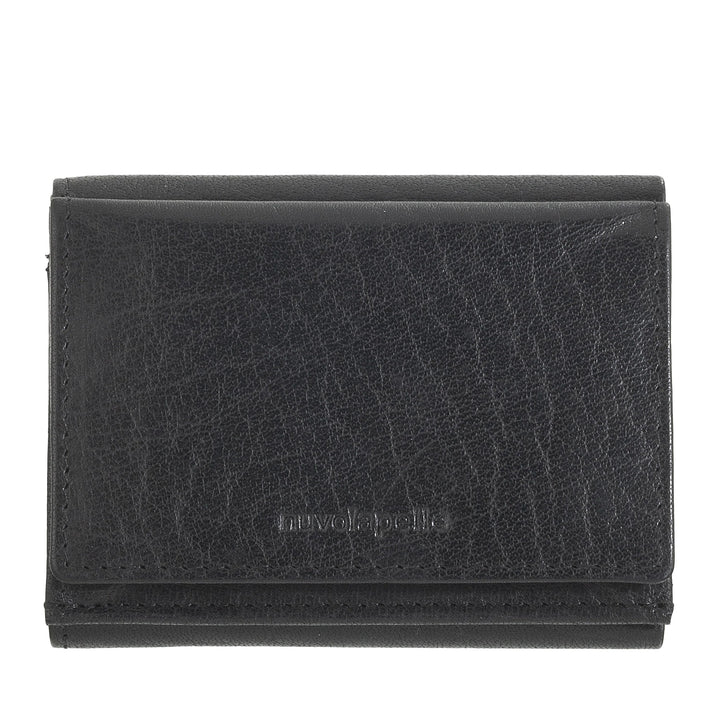 Nuvola Pelle Small Wallet for Men and Women in Buffalo Leather - Elegant Trifold with Button Coin Purse, Compartments for Cards, Cards and Banknotes