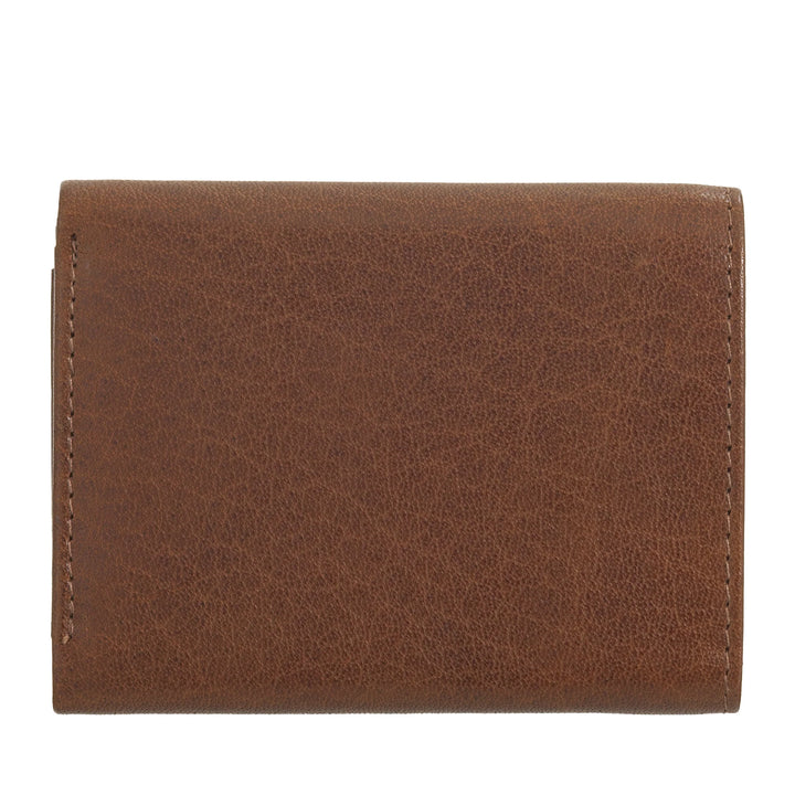 Nuvola Pelle Small Wallet for Men and Women in Buffalo Leather - Elegant Trifold with Button Coin Purse, Compartments for Cards, Cards and Banknotes