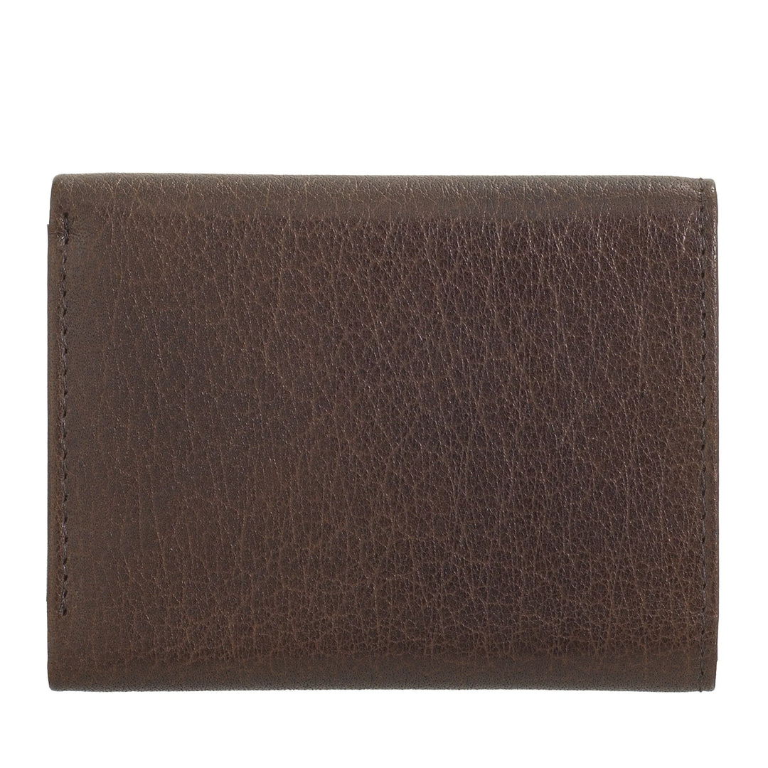 Nuvola Pelle Small Wallet for Men and Women in Buffalo Leather - Elegant Trifold with Button Coin Purse, Compartments for Cards, Cards and Banknotes