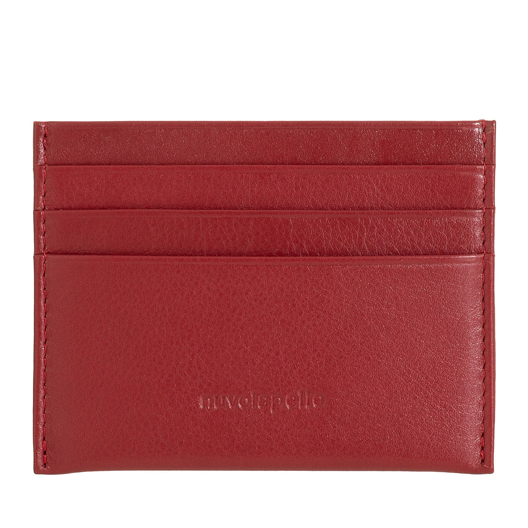 Nuvola Pelle Slim Credit Card Holder for Men and Women - Slim Pocket Wallet in Soft Nappa Leather with 6 Card Slots