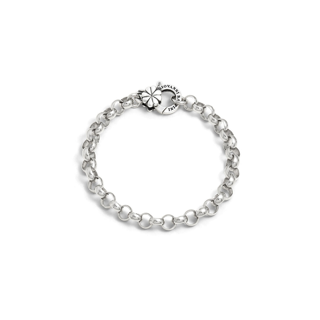 Giovanni Raspini Rolò Bracelet with Four-Leaf Clover Clasp 12451