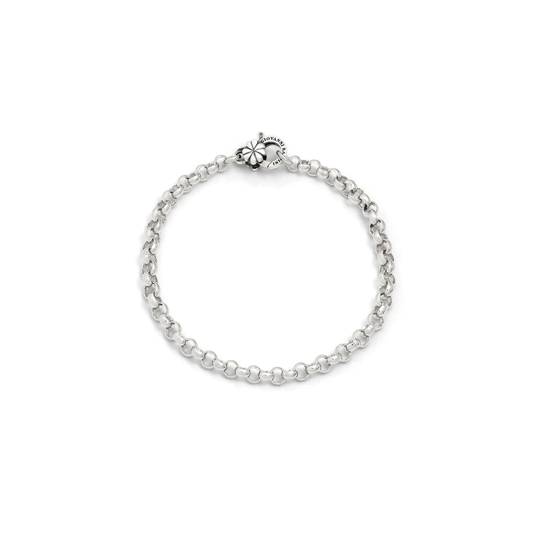 Giovanni Raspini Small Rolò Bracelet with Four-Leaf Clover Clasp 12455